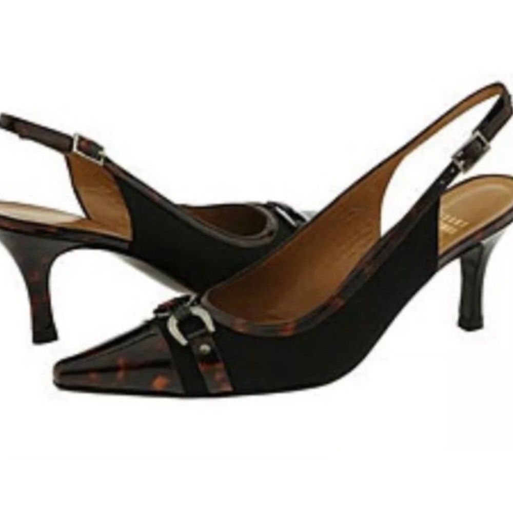 STUART WEITZMAN Slingback Heels, Women’s Shoes Tortoiseshell 8 1/2”